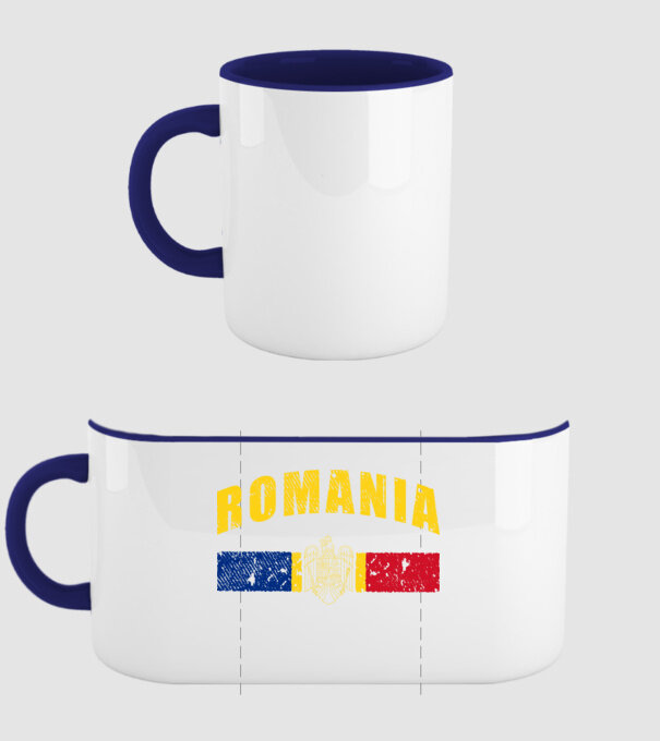 Romania coat of arms model albastru închis pe tricou