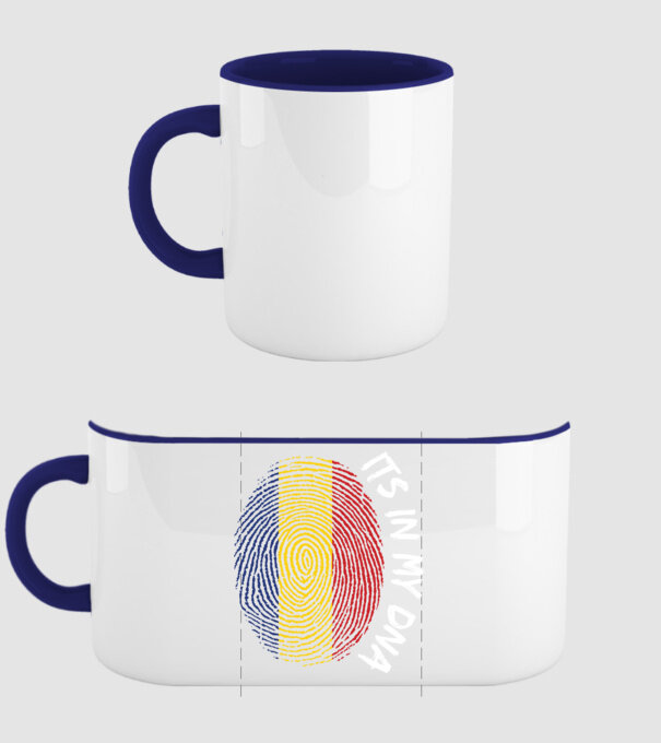 România fingerprint model albastru închis pe tricou