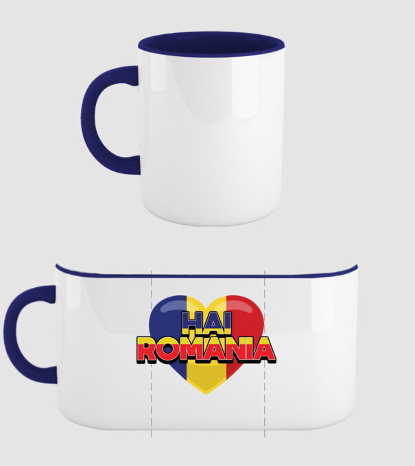 Romania heart model albastru închis pe tricou