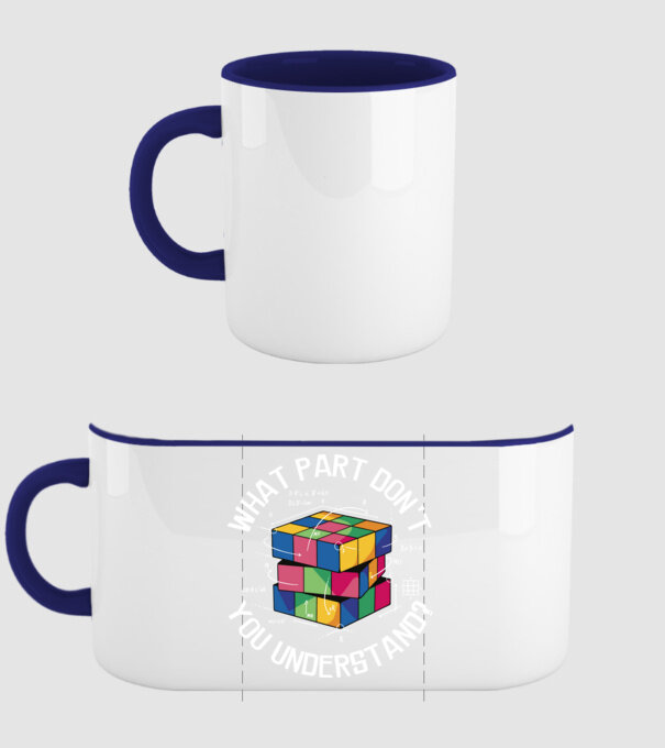 Rubik cube what part model albastru închis pe tricou