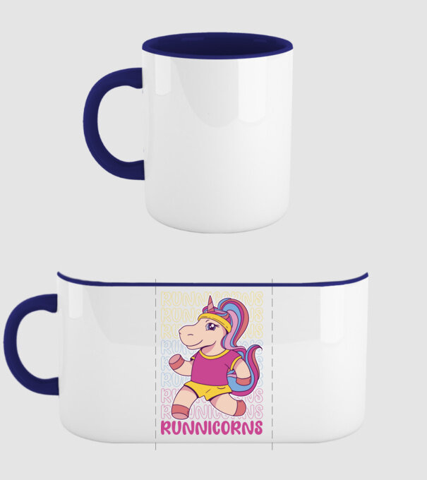Runnicorns model albastru închis pe tricou