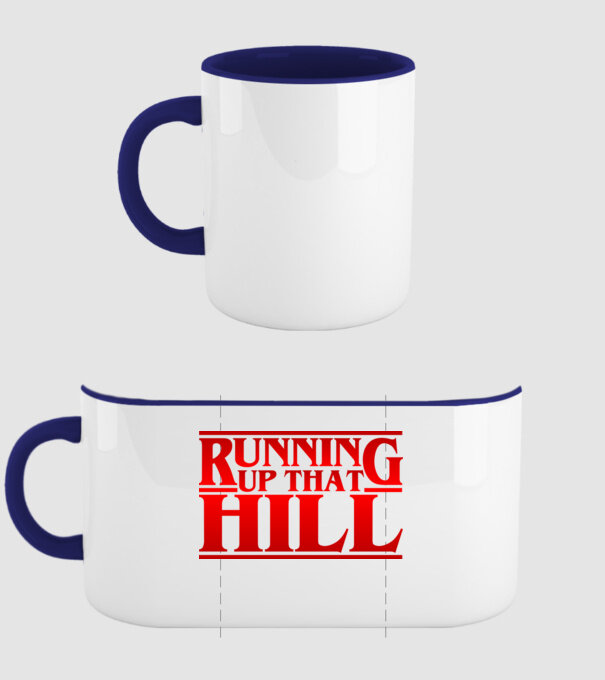 running up that hill model albastru închis pe tricou