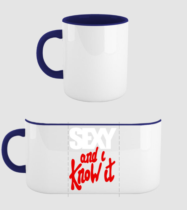 Sexy And I Know It model albastru închis pe tricou