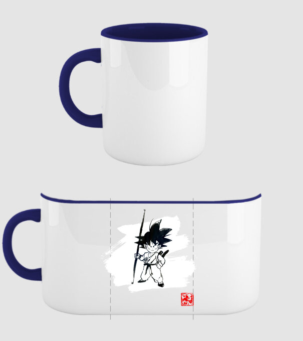 son goku art model albastru închis pe tricou
