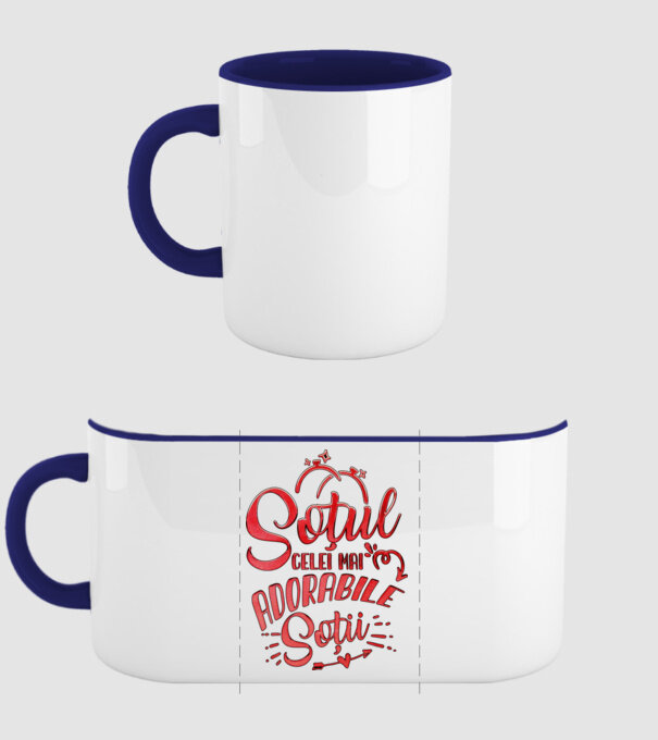 Soțul celei mai adorabile soții model albastru închis pe tricou
