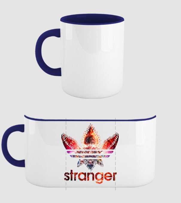 stranger logo poster model albastru închis pe tricou