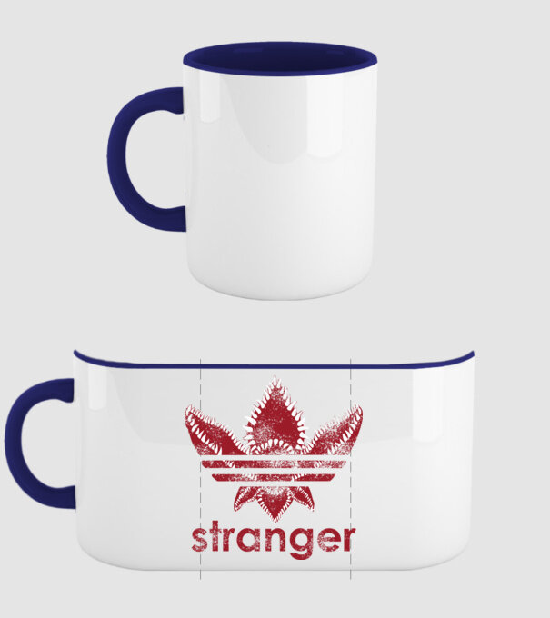 stranger things logo model albastru închis pe tricou