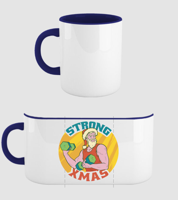 strong xmas model albastru închis pe tricou