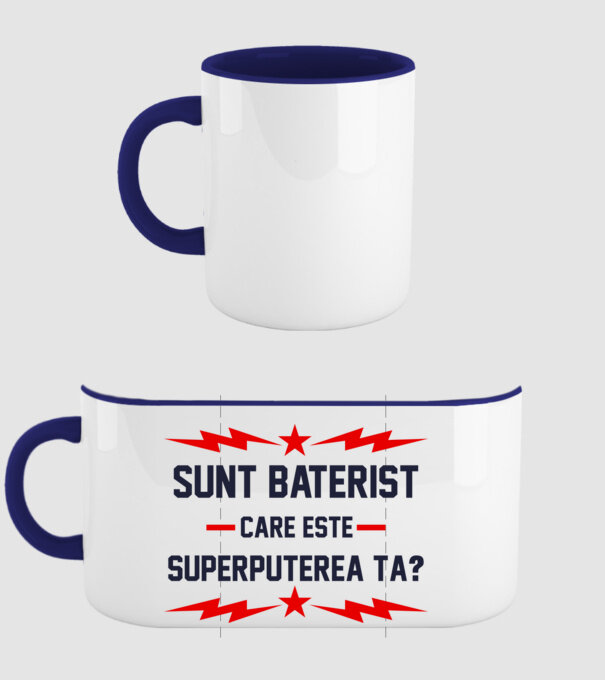 Sunt baterist, care este superputerea ta? model albastru închis pe tricou
