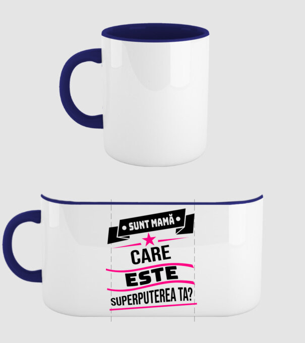Sunt mamă, care este superputerea ta? model albastru închis pe tricou
