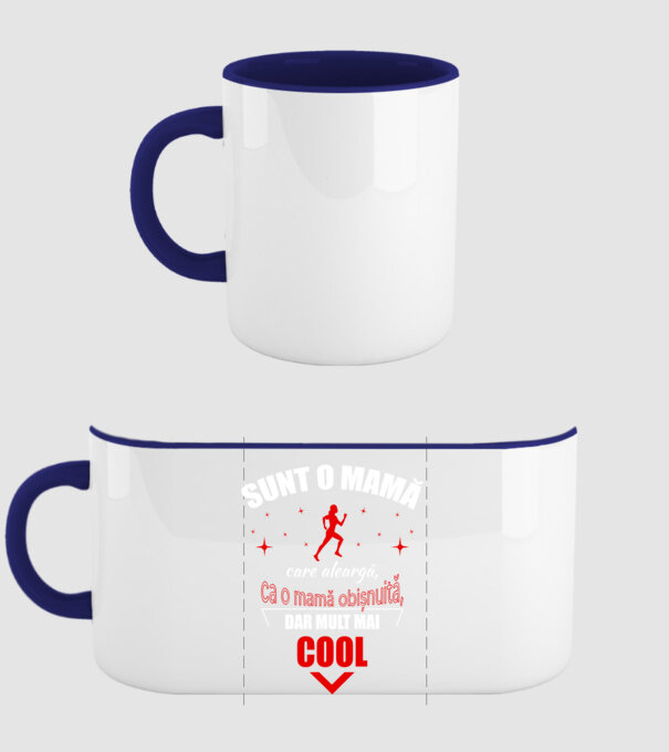 Sunt o mamă care aleargă, ca o mamă obișnuită, dar mult mai cool model albastru închis pe tricou