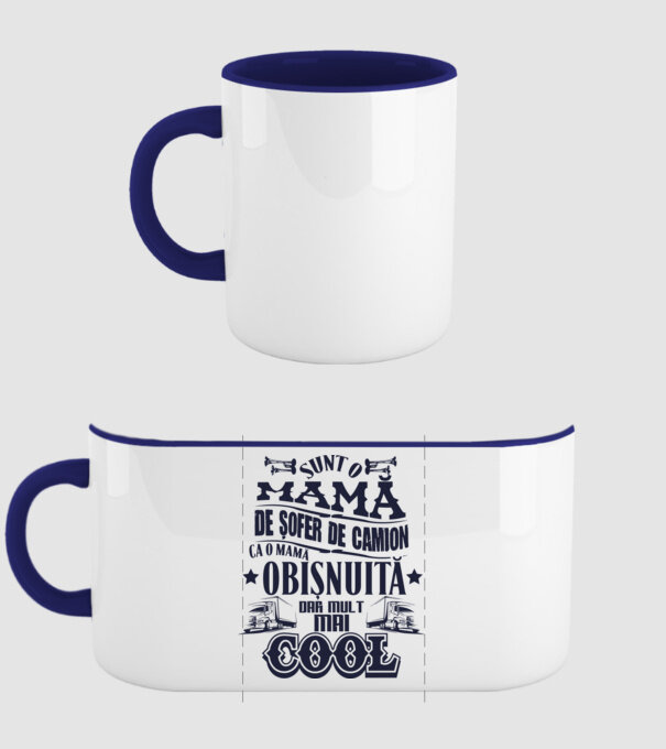 sunt o mamă de șofer de camion, ca o mamă obișnuită, dar mult mai cool model albastru închis pe tricou
