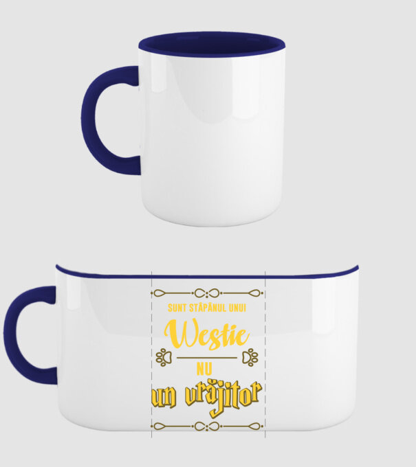 Sunt stăpânul unui westie, nu un vrăjitor model albastru închis pe tricou