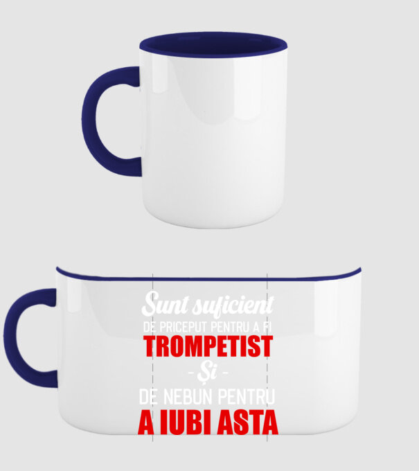 sunt suficient de priceput pentru a fi un super trompetist și suficient de nebun pentru a iubi asta model albastru închis pe tricou