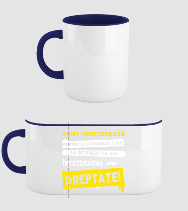Sunt croitoreasă, pentru a economisi timp, să reținem că am întotdeauna dreptate! model albastru închis pe tricou