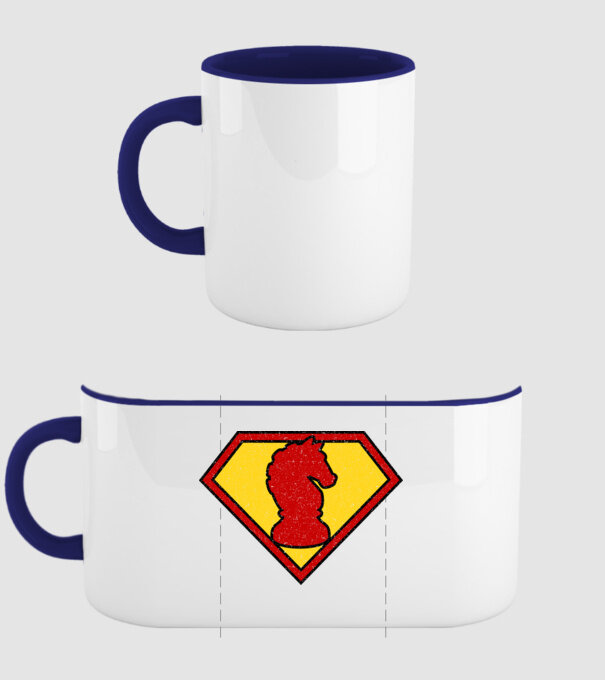 SuperChess cal de șah model albastru închis pe tricou