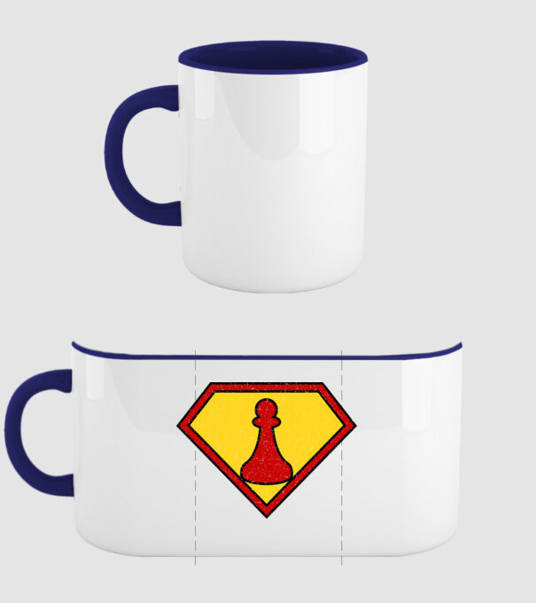 SuperChess pion de șah model albastru închis pe tricou