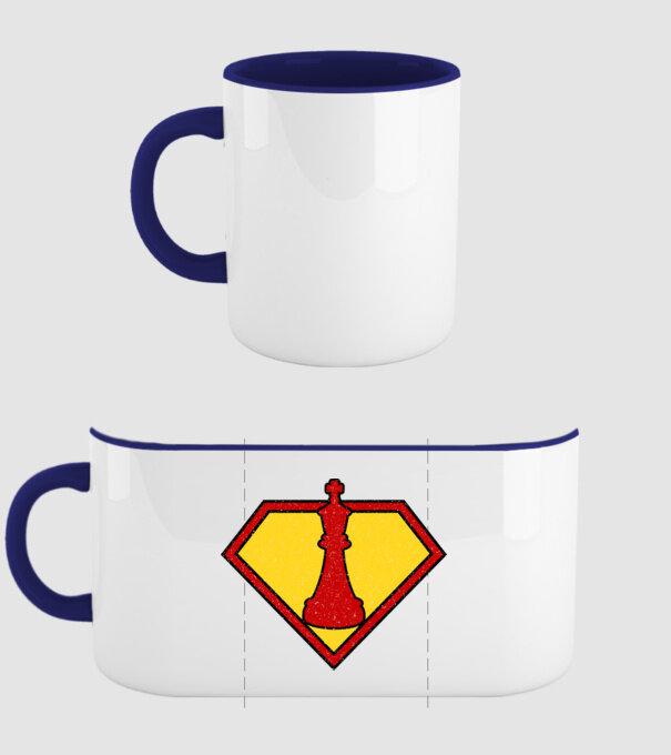 SuperChess rege model albastru închis pe tricou