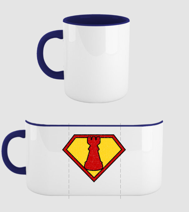 SuperChess turnul de sah model albastru închis pe tricou