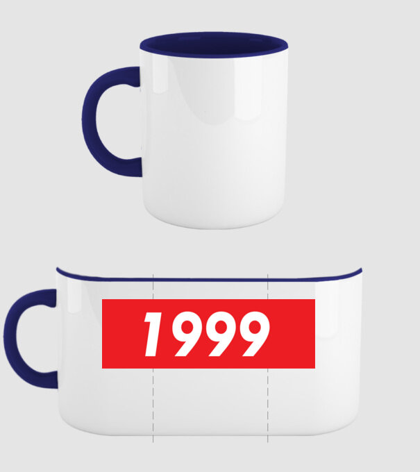 Supreme Birthday 1999 model albastru închis pe tricou
