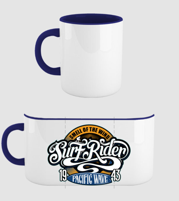 Surf Rider model albastru închis pe tricou