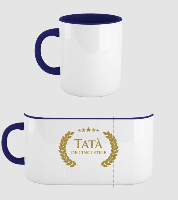 Tată de cinci stele model albastru închis pe tricou