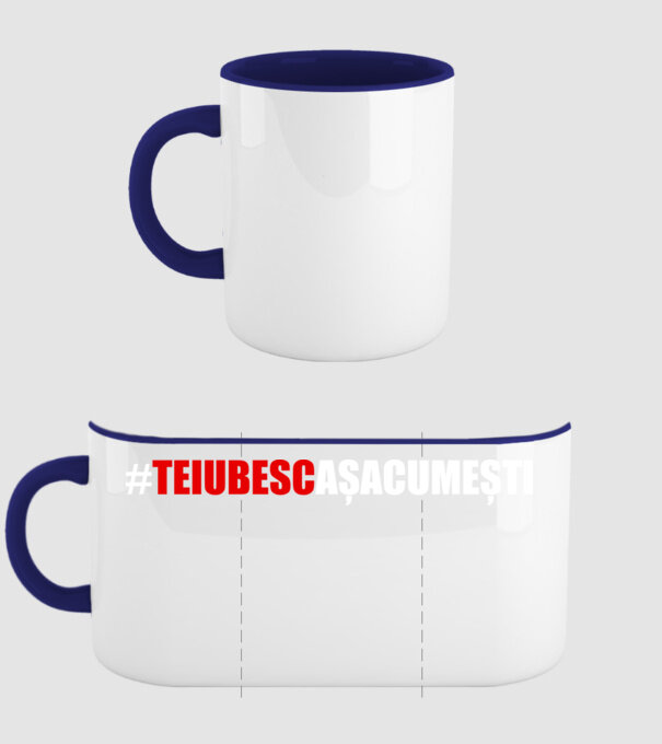 Te iubesc așa cum ești model albastru închis pe tricou