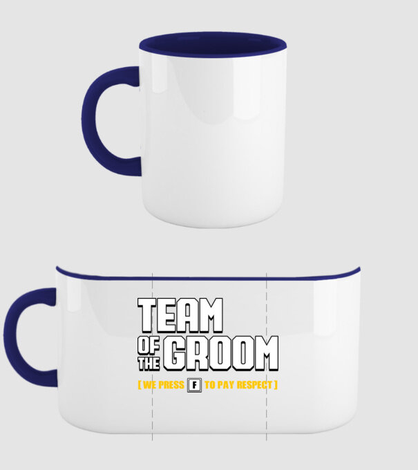 Team of the Groom model albastru închis pe tricou