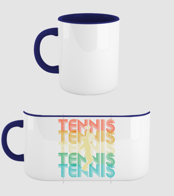 Tennis retro model albastru închis pe tricou