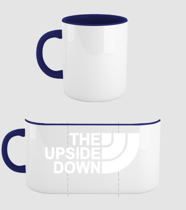the upside down model albastru închis pe tricou