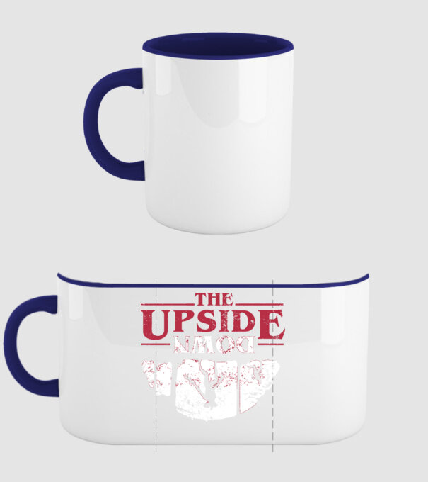 the upside down logo model albastru închis pe tricou