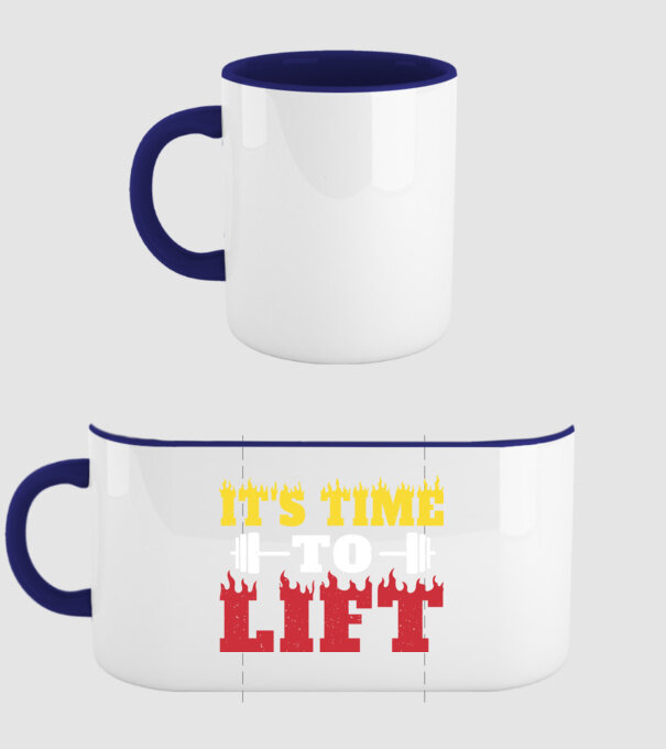 Time to lift model albastru închis pe tricou