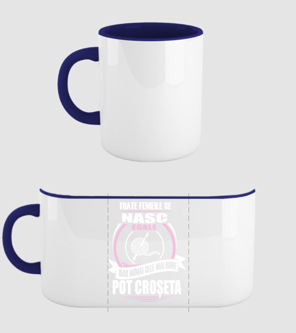 Toate femeile se nasc egale, dar numai cele mai bune pot croșeta model albastru închis pe tricou