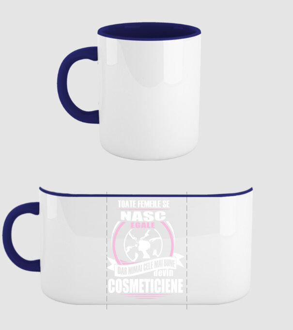 Toate femeile se nasc egale cosmeticiene model albastru închis pe tricou