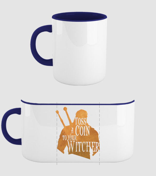 Toss a Coin to your Witcher model albastru închis pe tricou