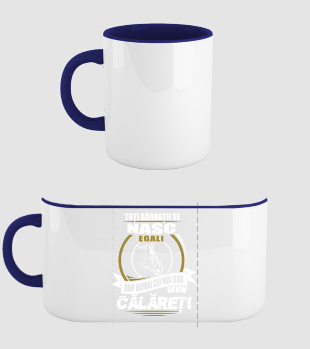 Toți bărbații se nasc egali călăreți model albastru închis pe tricou