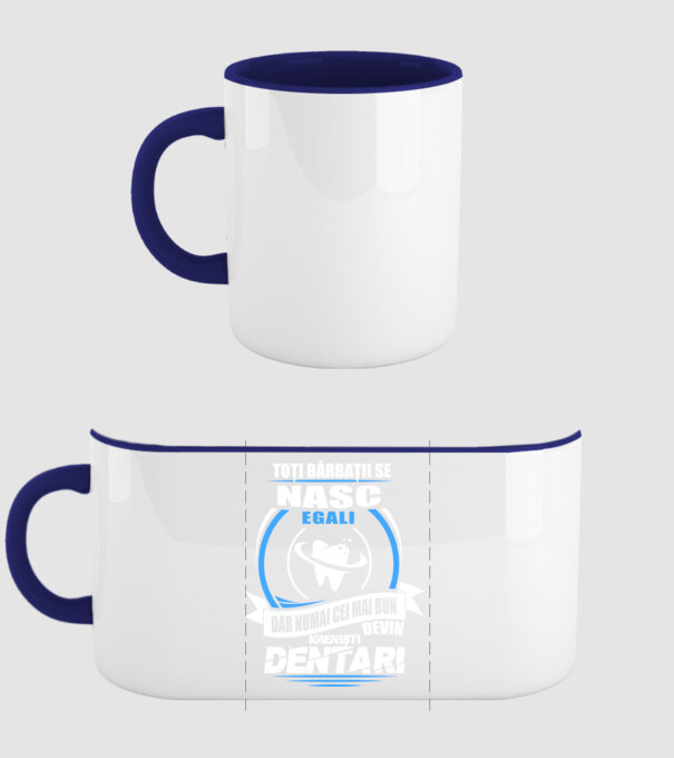 Toți bărbații se nasc egali igieniști dentari model albastru închis pe tricou