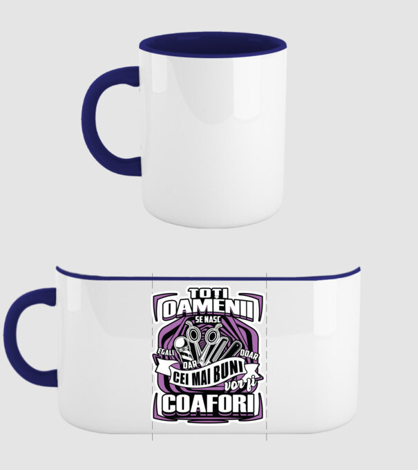Toți oamenii coafori model albastru închis pe tricou