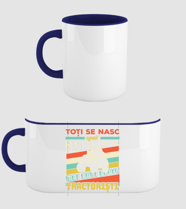 Toți se nasc egali, dar numai cei mai buni devin tractoriști model albastru închis pe tricou