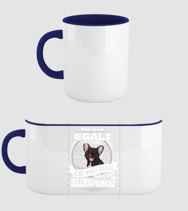 Toți sunt egali, dar numai cei mai buni devin stăpâni de bulldog francez lght model albastru închis pe tricou
