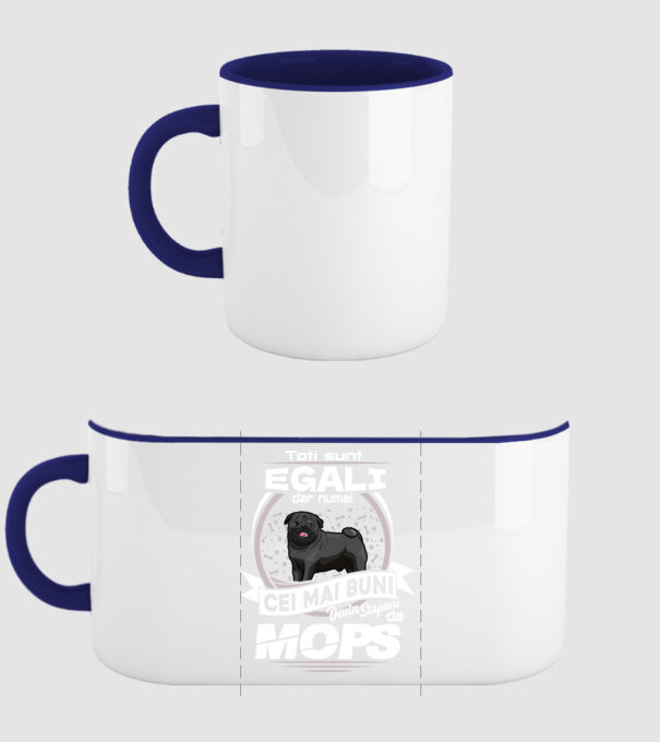Toți sunt egali, dar numai cei mai buni devin stăpâni de mops lght model albastru închis pe tricou