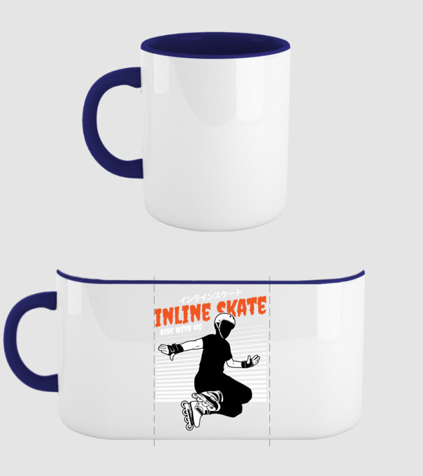 TR inlineskate model albastru închis pe tricou