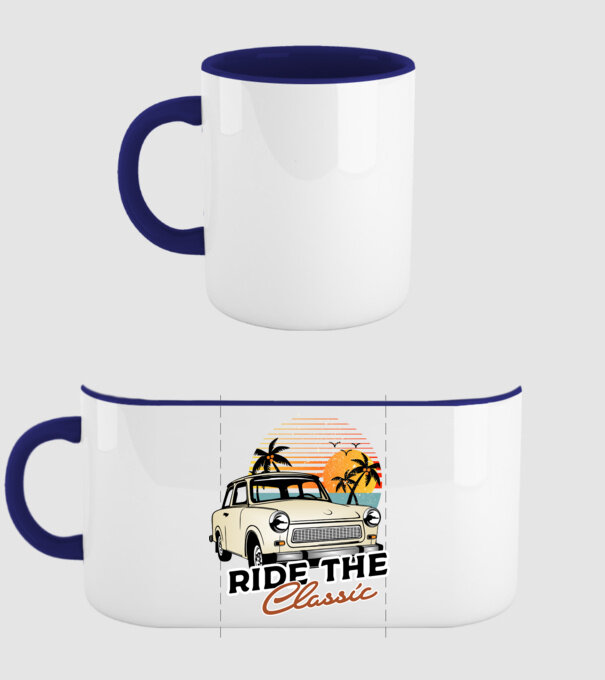 Trabant Ride The Classic model albastru închis pe tricou