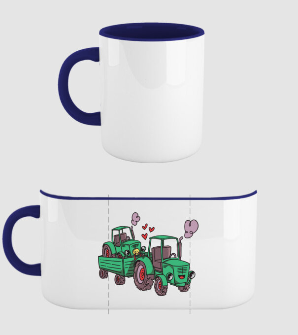 TRACTOR model albastru închis pe tricou
