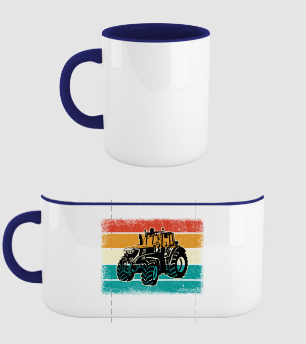 TRACTOR model albastru închis pe tricou