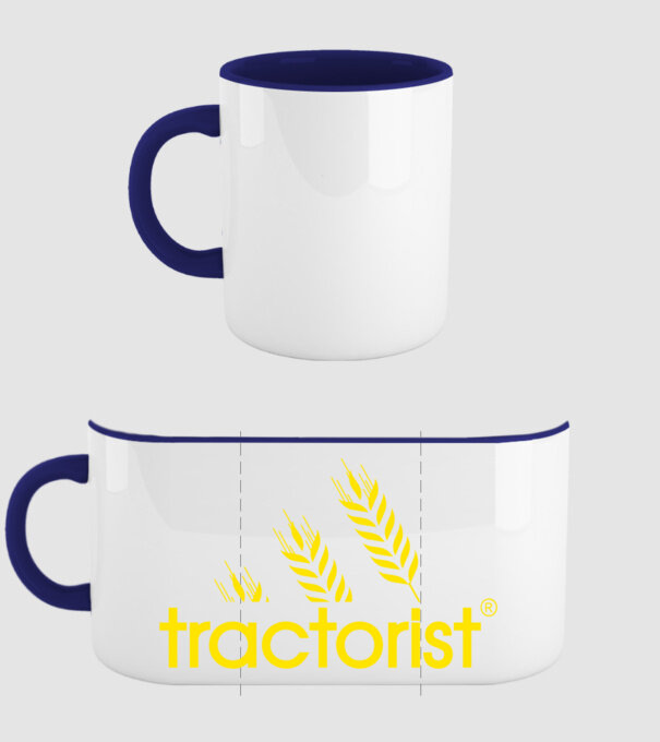 tractorist model albastru închis pe tricou