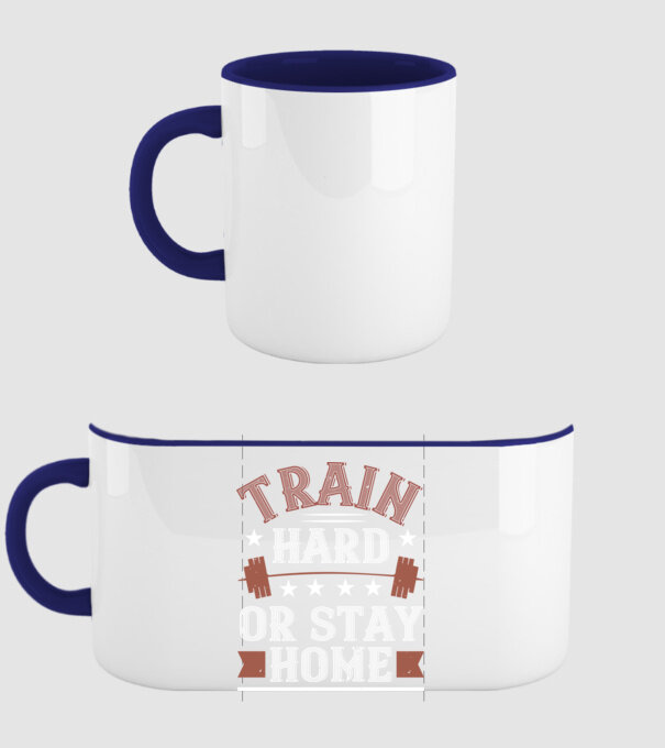 Train Hard model albastru închis pe tricou