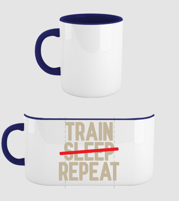 Train repeat model albastru închis pe tricou