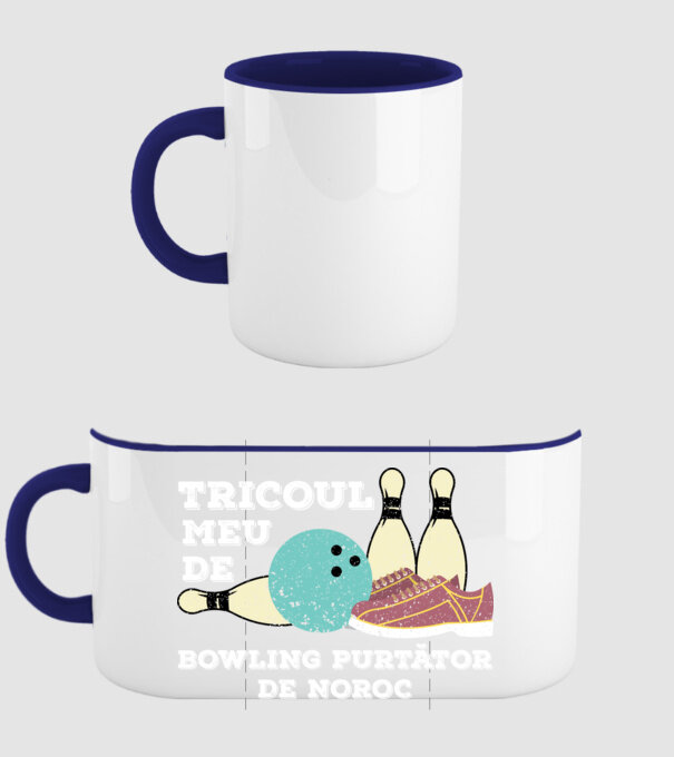tricoul meu de bowling purtător de noroc model albastru închis pe tricou