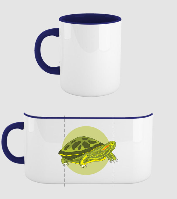 Turtle model albastru închis pe tricou